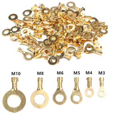 100/150PCS Ring Cable Lugs Terminals Assorted Naked Non-insu