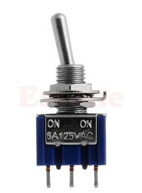 Mini 6A 125VAC SPDT MTS-102 3-Pin 2 Position On-on Toggle Sw