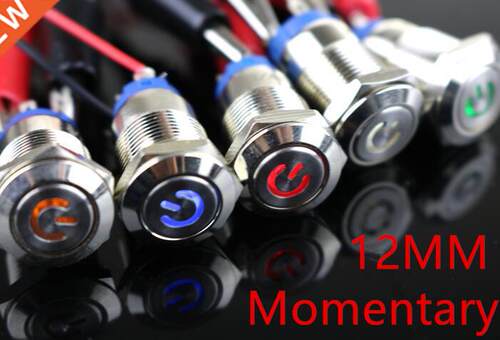 Momentary 1Pc 12mm waterproof Metal Push Button Switch LED l