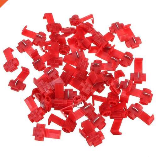 50pcs Splice 22-18 AWG Wire Connector (Red)