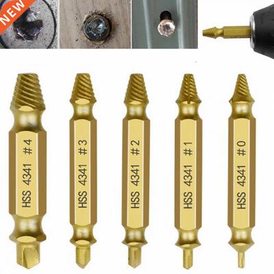 5pcs/set Damaged Screw Extractor Drill Bit Double Side Drill