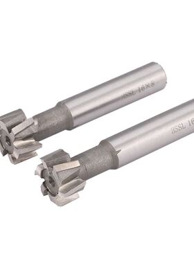 Two 16mm x 8mm White Steel Straight Shank T-Slot Milling Cut