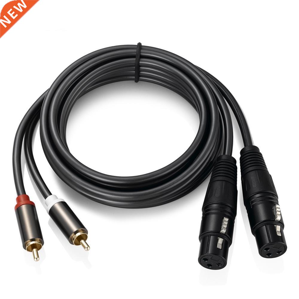 Shielded For Amplifier Mixer 1.5m 2RCA Male To Dual XLR Fa