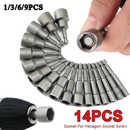 1/3/6/9/14Pcs Electric Nut Driver Set Double Metric Standard