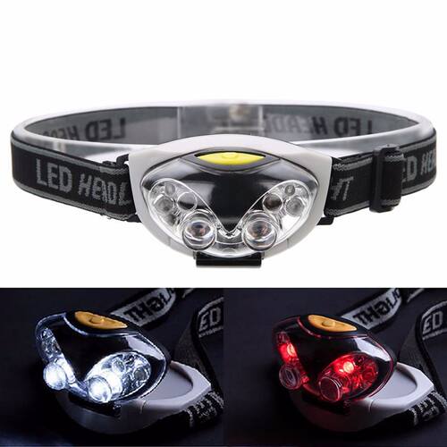 1Pc 6 LED 3 Modes Headlight Ultra Bright Head Lamp for Outdo