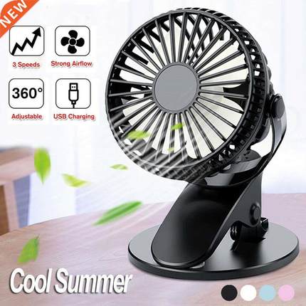 Portable USB Table Fan Clip-on Type Rechargeable Cooling Min