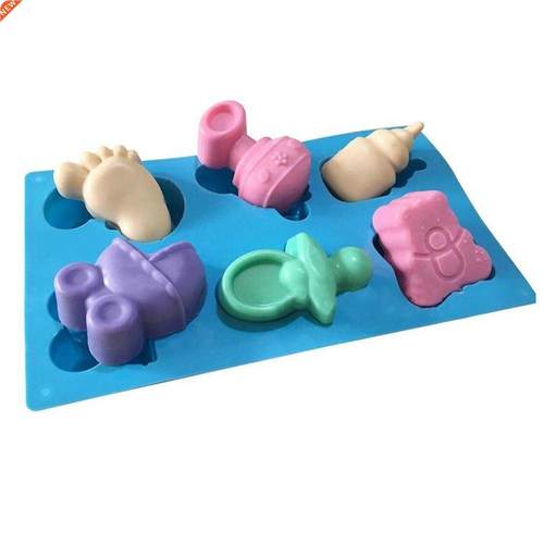1 Pcs Cute 6 Cavity Silicone Mold Footprint Bear Shape Not-s