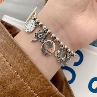 S925 Sterling Silver Bracelet for Women Smile Face Star Fish