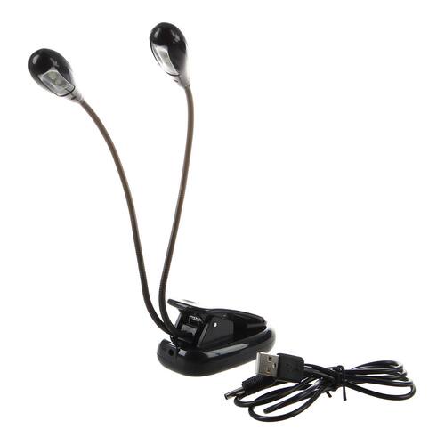 Music Stand Reing Reing Desk with 8 LED Dual Rod Black