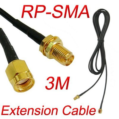 3M WiFi Antenna RP-SMA Extension Cable for Wi-Fi Router Wire