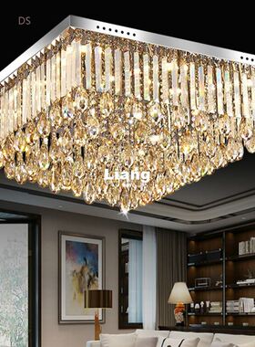 Newly Modern LED Crystal Ceiling Lamp Modern Champagne Color