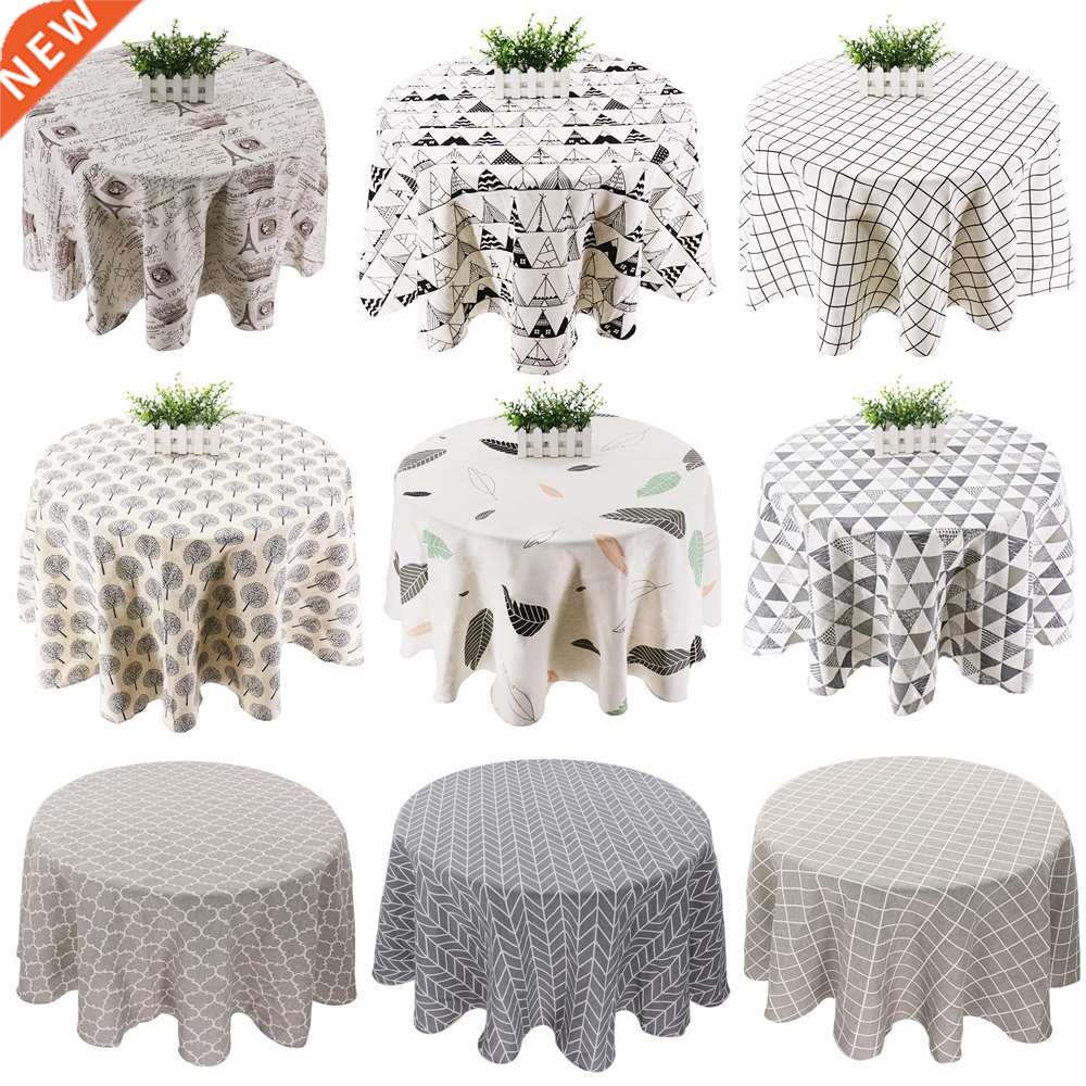 Japan Style Tablecloth Cotton Linen Round Table Cloth Nordic-封面