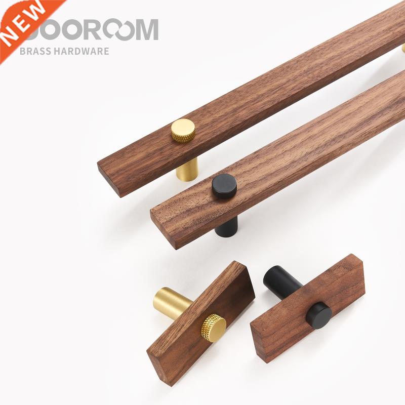 Walnut Brass Furniture Handles Long Modern Pulls Cupboard W