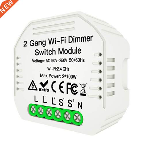 2 Gang DIY Mini LED WiFi Smart Light Dimmer Module APP Remot
