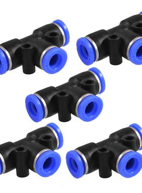 5 Pcs 8mm to 8mm 3 Ways Push in One Touch Tee Shaped Quick F