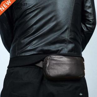 New Fashion Waist Packs Men Genuine Leather Chest Bags Top