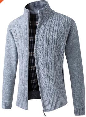 2022 New Men's Sweaters Autumn Winter Warm Zipper Cardig