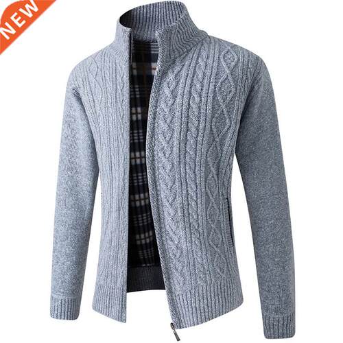 2022 New Men's Sweaters Autumn Winter Warm Zipper Cardig