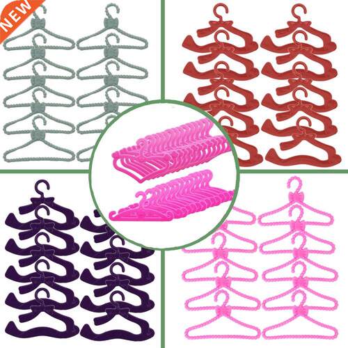 10 Pcs/Lot Dolls Accessories Mini Pink Purple Grey Wardrobe