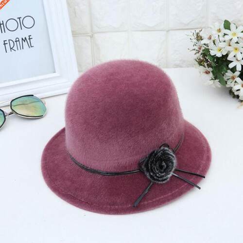 Winter Pom Bucket For Women Solid Imitation Wool Cloche Hats