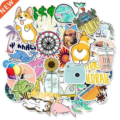 Laptop Stckers 50 PCS Cartoon Smple Cute Tablet Decals For