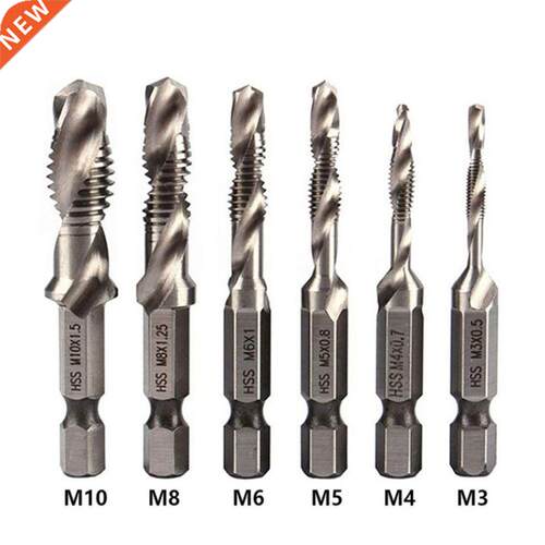 M-M10 Titanium Plated HSS Tap Drill Bits Hex Shank Screw Th