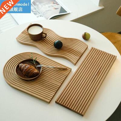 1Pc Nordc Groove Wood Dessert Slcng Bread Tray Ktchen An