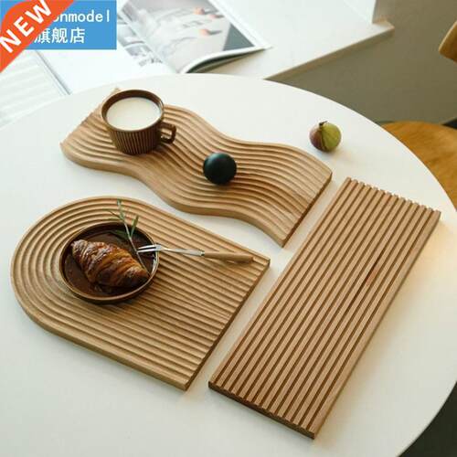 1Pc Nordc Groove Wood Dessert Slcng Bread Tray Ktchen An