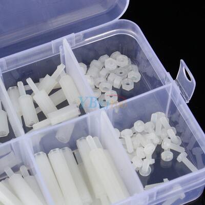 140pcs M2 Nylon Hex Spacers standoff / Screws/ Nuts Assorted