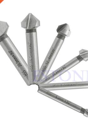 6pcs HSS 3 Flute 90Countersink Chamfer Cutter End Mill Milli