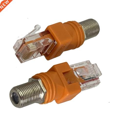 1Pcs RF Adapter Connector RJ45 Male Plug to F TV Female Jack