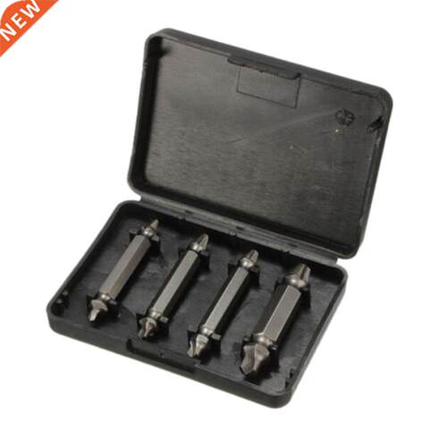 4pcs Damaged Screw Extractor Drill Bits Guide Set Broken Spe