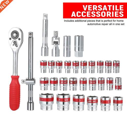 32pcs 1/2-Inch Universal Joint Heavy Duty Socket Set Car Rep