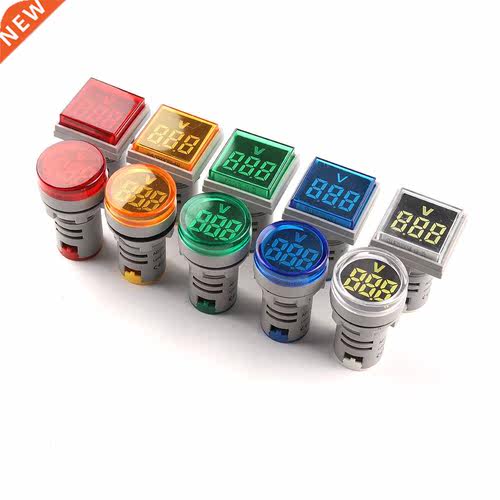 Round Square 22mm AC 20-500V Digital Voltmeter Volt Voltage