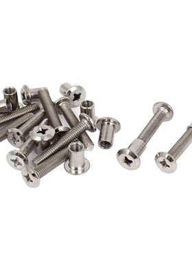 6x5mm Cross Countersunk Screw Bolts Barrel Nuts 10sets