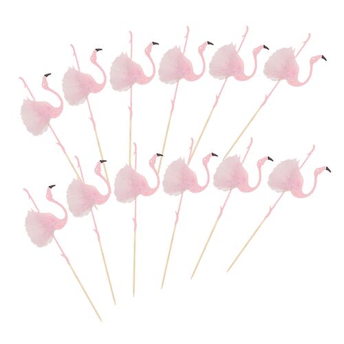 12PCS Adorable Cake Toppers Ballet Shape Cupcake Inserts