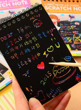 ZHTING 10 Pages/1 Book Colorful Dazzle Scratch Note Sketchbo