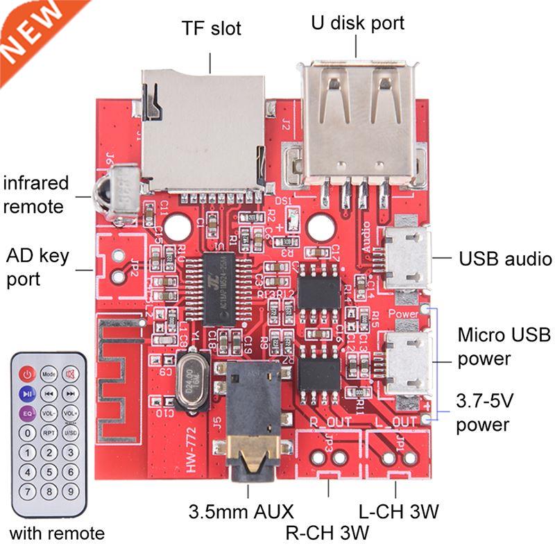 Bluetooth Audio Receiver Board USB Sound Card Wx2 Amplifier