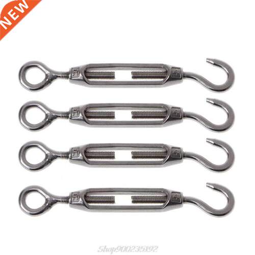 4PCS 304 Stainless Steel M4 Hook Eye Turnbuckle Light Duty