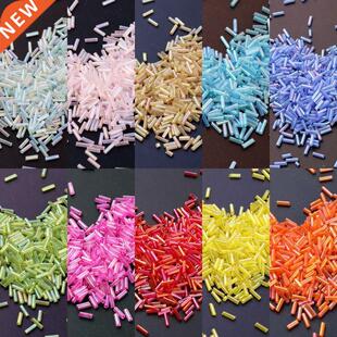 Bugles 300Pcs 2x6mm Seedbeads bead Colorful Tube Glass