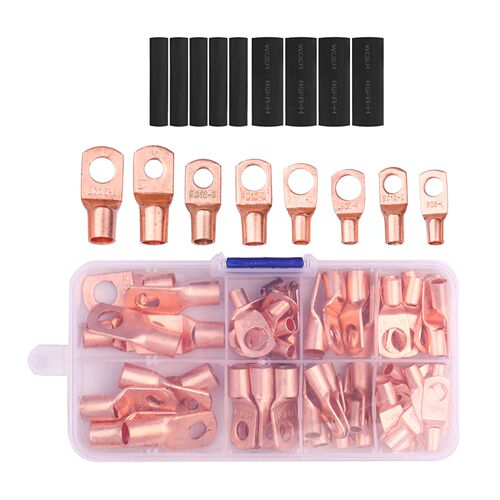 125PCS/Wire Lugs Box Assorted Kit Includes 65PCS Copper Ring