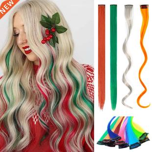 Long Synthetic Hair Extensions With Clips Heat Resistant Str