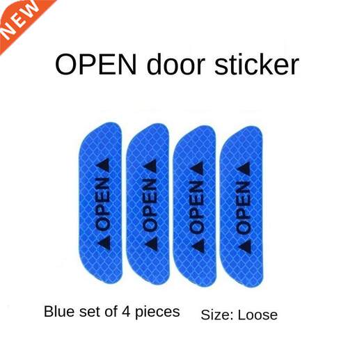 Car Reflective Stickers Safety Warning Stickers OPEN Door Wh