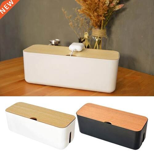 Cable Management Box 11x4x4.5inch Wood Lid Cord Org 30*11cm