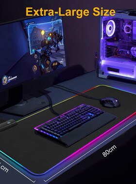 LED RGB Colorful Light Luminous Desktop Mouse Pad Carpet Com