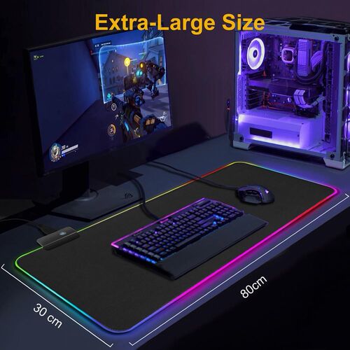 LED RGB Colorful Light Luminous Desktop Mouse Pad Carpet Com