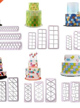 3pcs Square Geometric Cutters Fondant Cookie Cutter Geometry