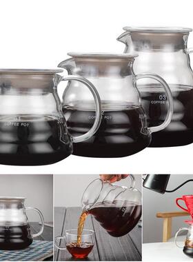 Carafe Drip Coffee Pot 360ml 600ml 800ml V60 Pour Over Glass