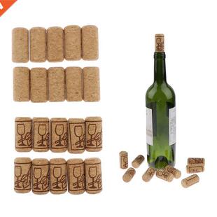 10Pcs/set Wine Stoppers Straight Wood Corks Bottle Plug Bar