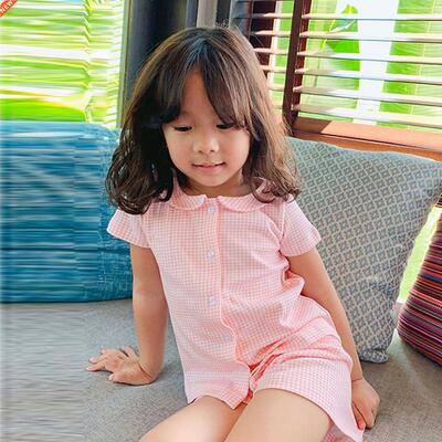 2 Colors Girl's Turndown Collar Pajama Sets.Toddler Kid&